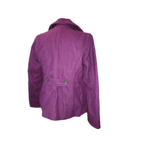 Old Navy Women's Purple Pea Coat Plum Jacket Double Breasted Size M jj3590 - Picture 5 of 9